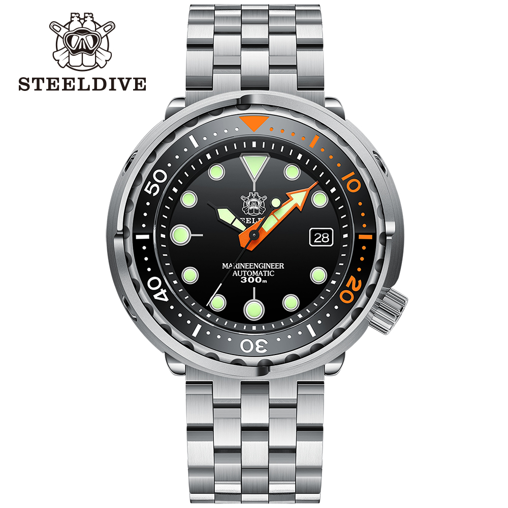 Seiko Watch Prospex - STEELDIVE jam tangan mekanis pria, resmi