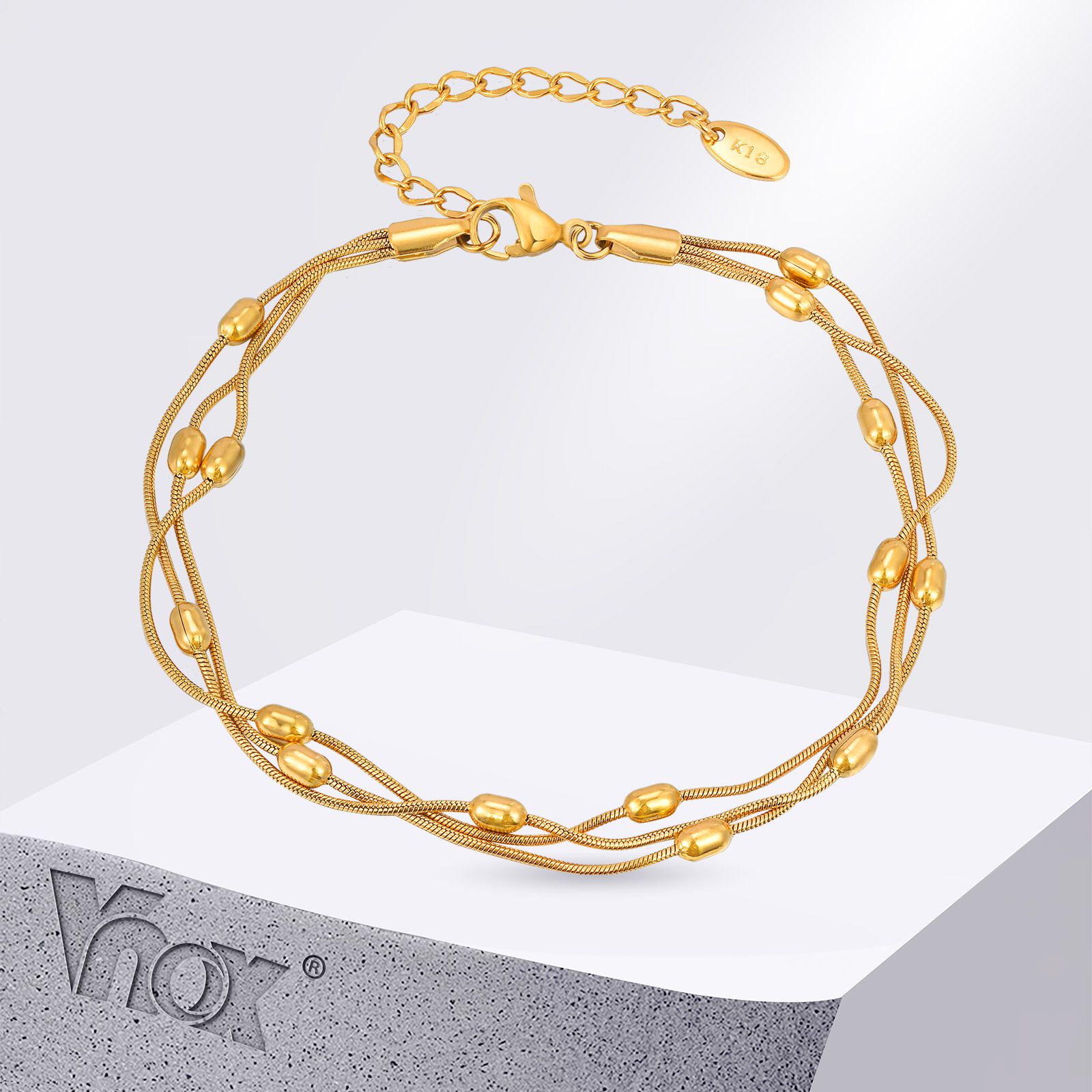 Vnox Gelang Rantai Ular Tiga L - Jc Jewelry & Watches Photos ulasan dan harga